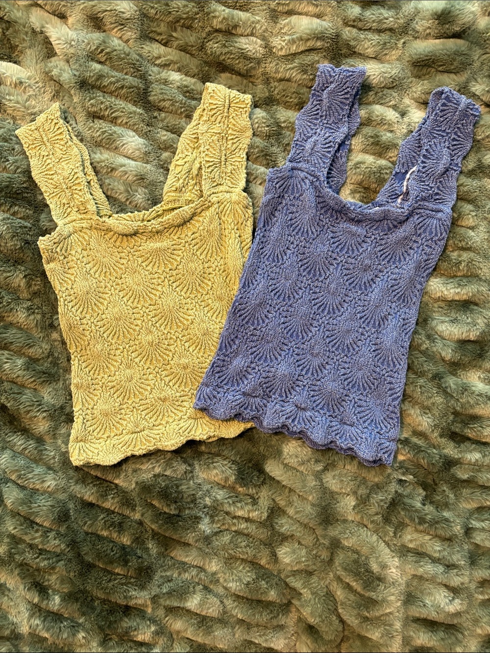 Anthropologie Textured Knit Tank in Yellow and Purple Duo